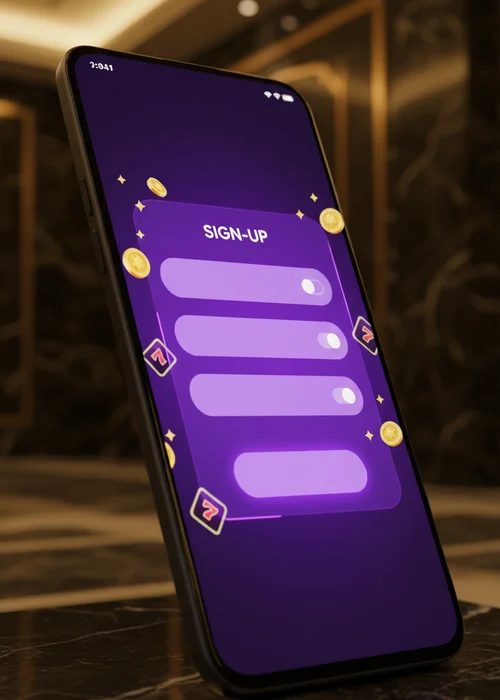 Capture d'écran du formulaire d'inscription rapide de Luckyboy Casino, montrant les champs email et mot de passe pour une création de compte efficace.